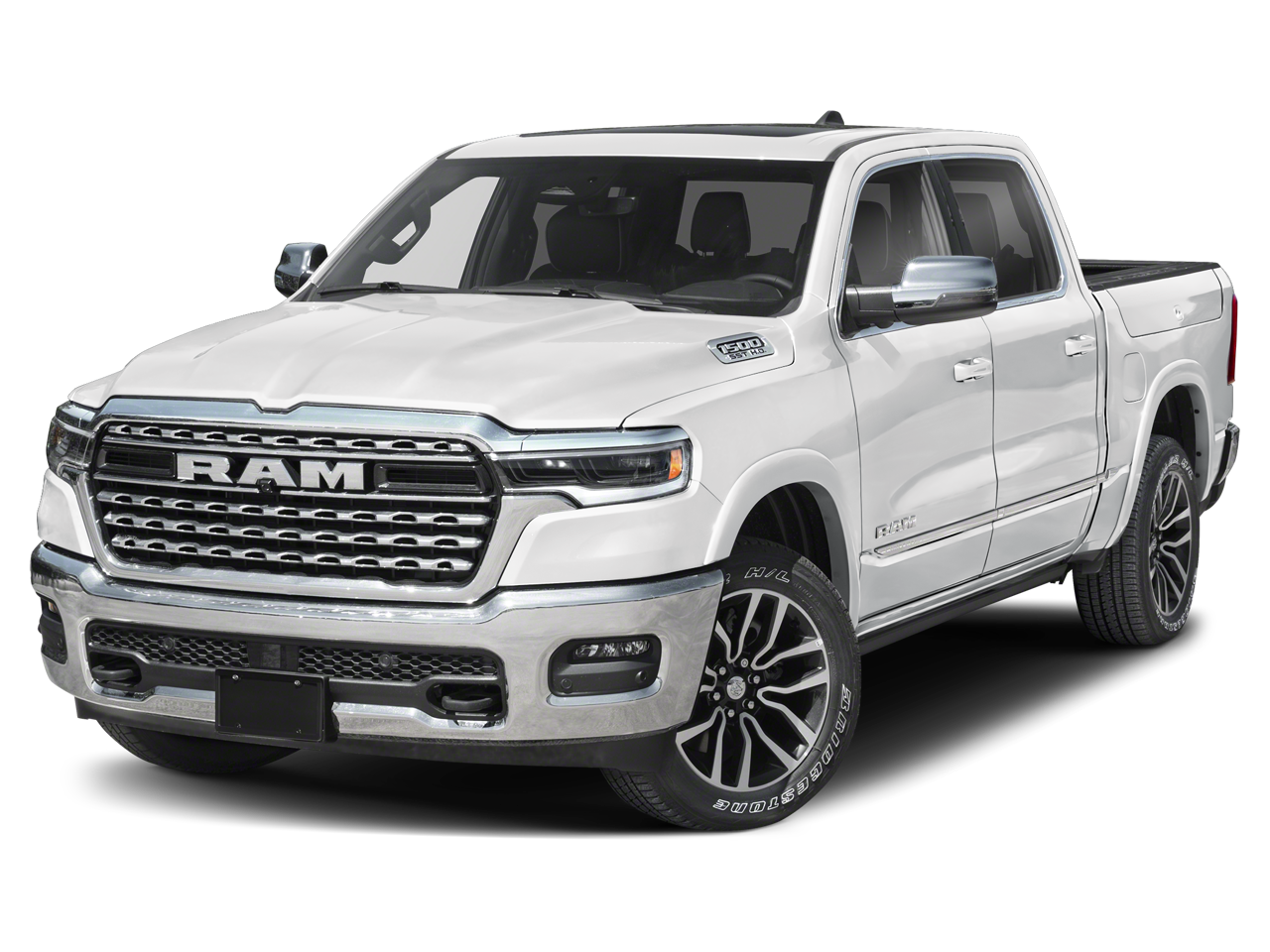 2026 RAM 1500 LONG HORN in Bright White Clearcoat — front three-quarter view