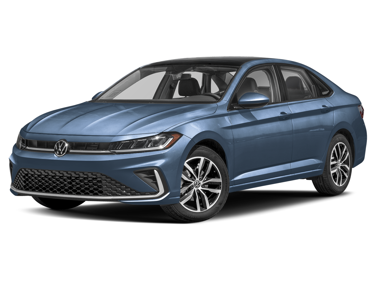 2026 Volkswagen Jetta 1.5T SE in Monterey Blue Pearl — front three-quarter view