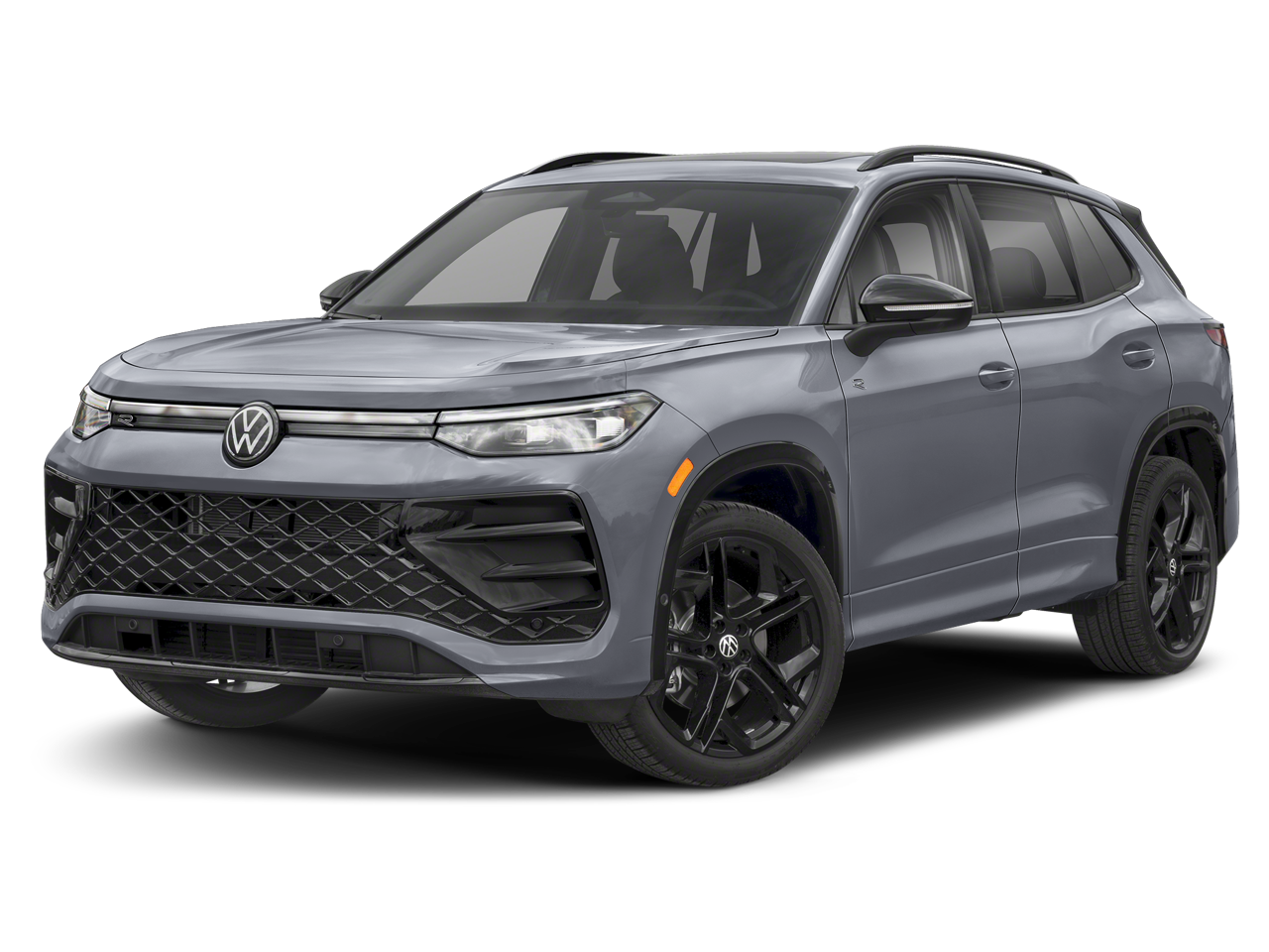 2026 Volkswagen Tiguan SE R-Line AWD in Platinum Gray Metallic — front three-quarter view