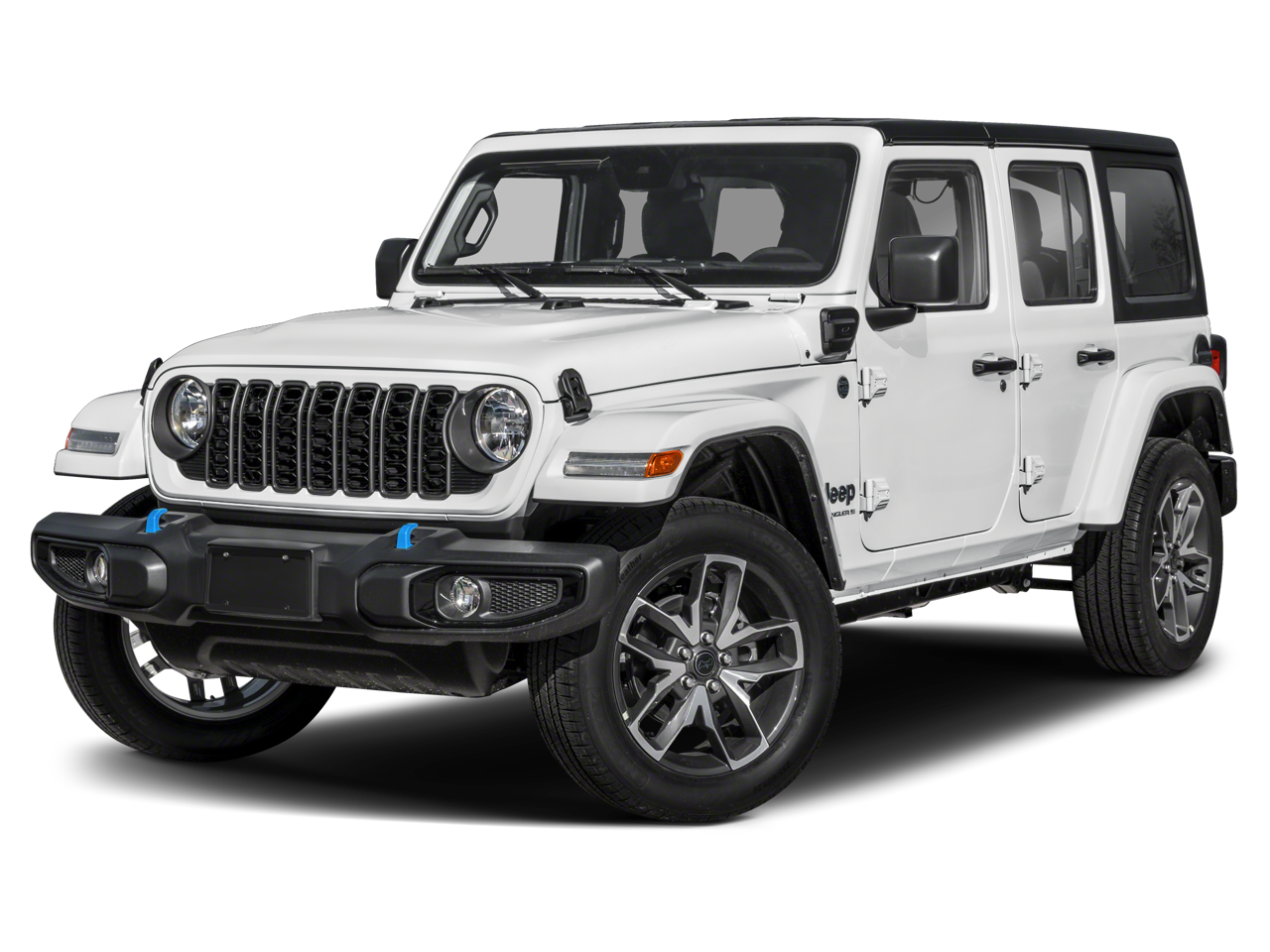 2025 Jeep Wrangler Sahara 4xe in Anvil Clear Coat — front three-quarter view