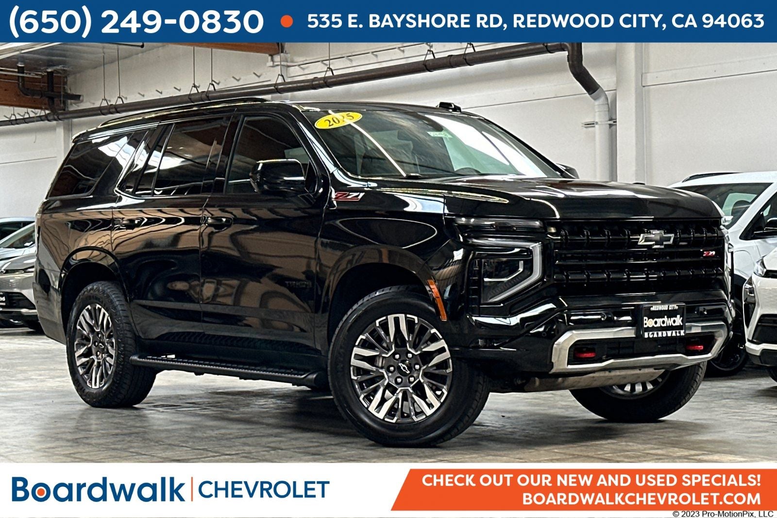 2025 Chevrolet Tahoe Z71 in Black — front three-quarter view