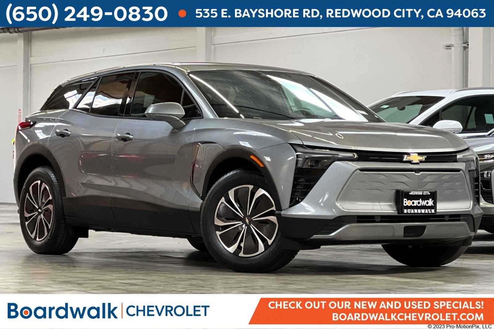 2026 Chevrolet Blazer EV LT in Sterling Gray Metallic — front three-quarter view