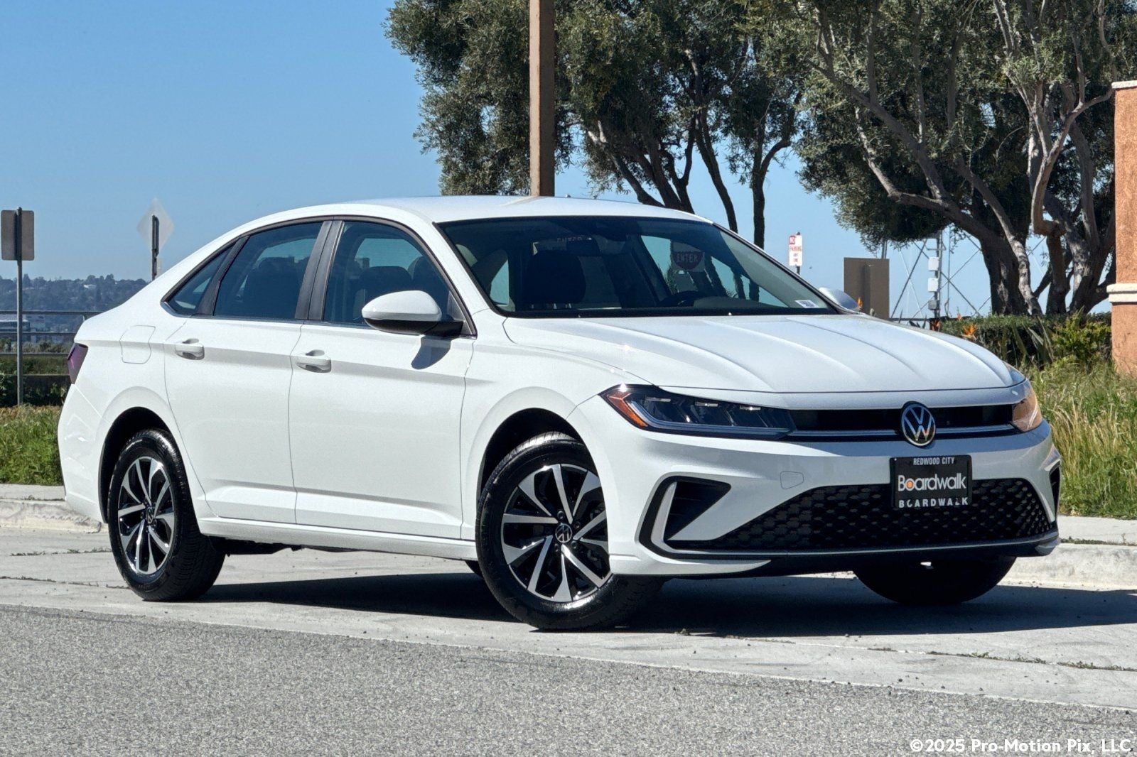 2026 Volkswagen Jetta 1.5T S in Pure White — front three-quarter view