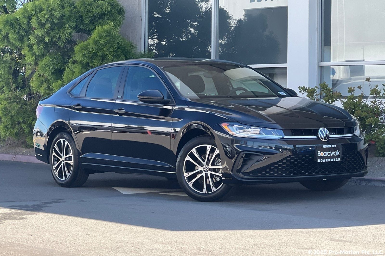 2026 Volkswagen Jetta 1.5T Sport in Deep Black Pearl — front three-quarter view