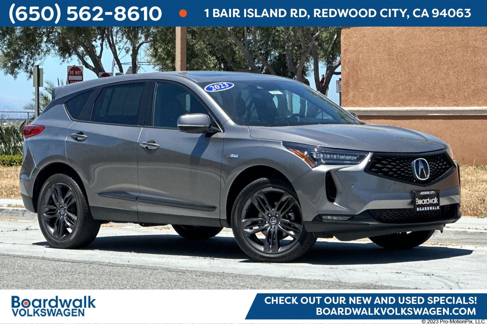 2023 Acura RDX A-Spec Package in Liquid Carbon Metallic — front three-quarter view